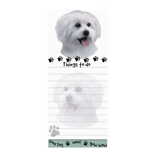 Maltese Puppy Magnetic Notepad