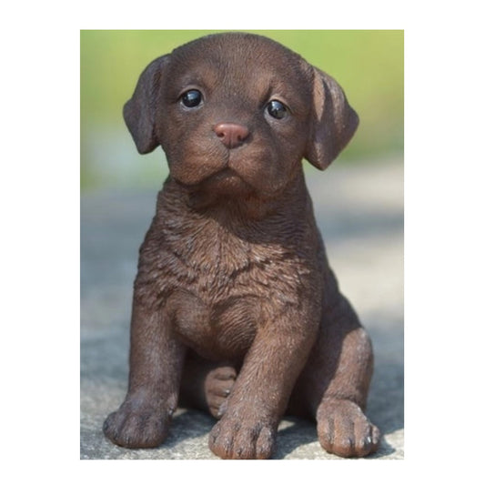 Chocolate Lab Puppy Figurine