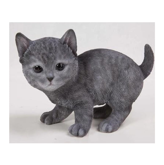 Russian Blue Kitten Figurine
