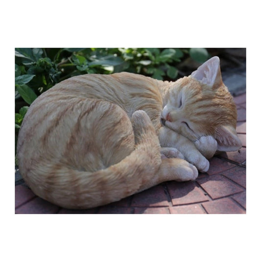 Sleeping Orange Tabby Figurine