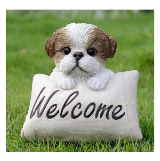 Welcome: Shih Tzu Puppy Figurine