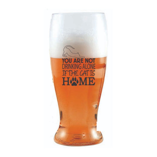 If the Cat is Home.. Plastic Pilsner Glass