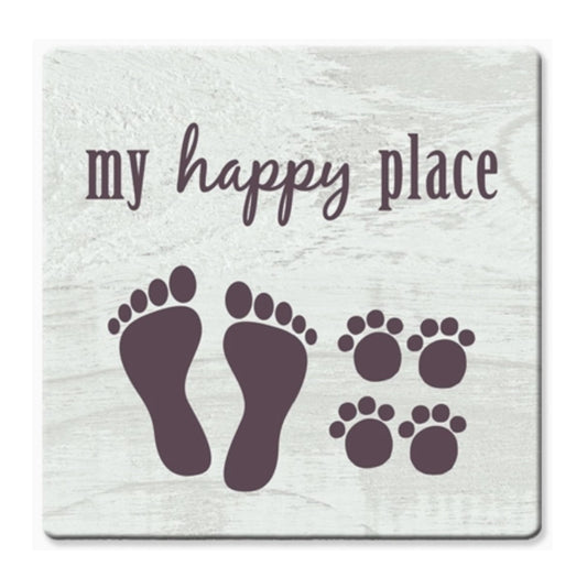 Dog Speak "My Happy Place" Coaster