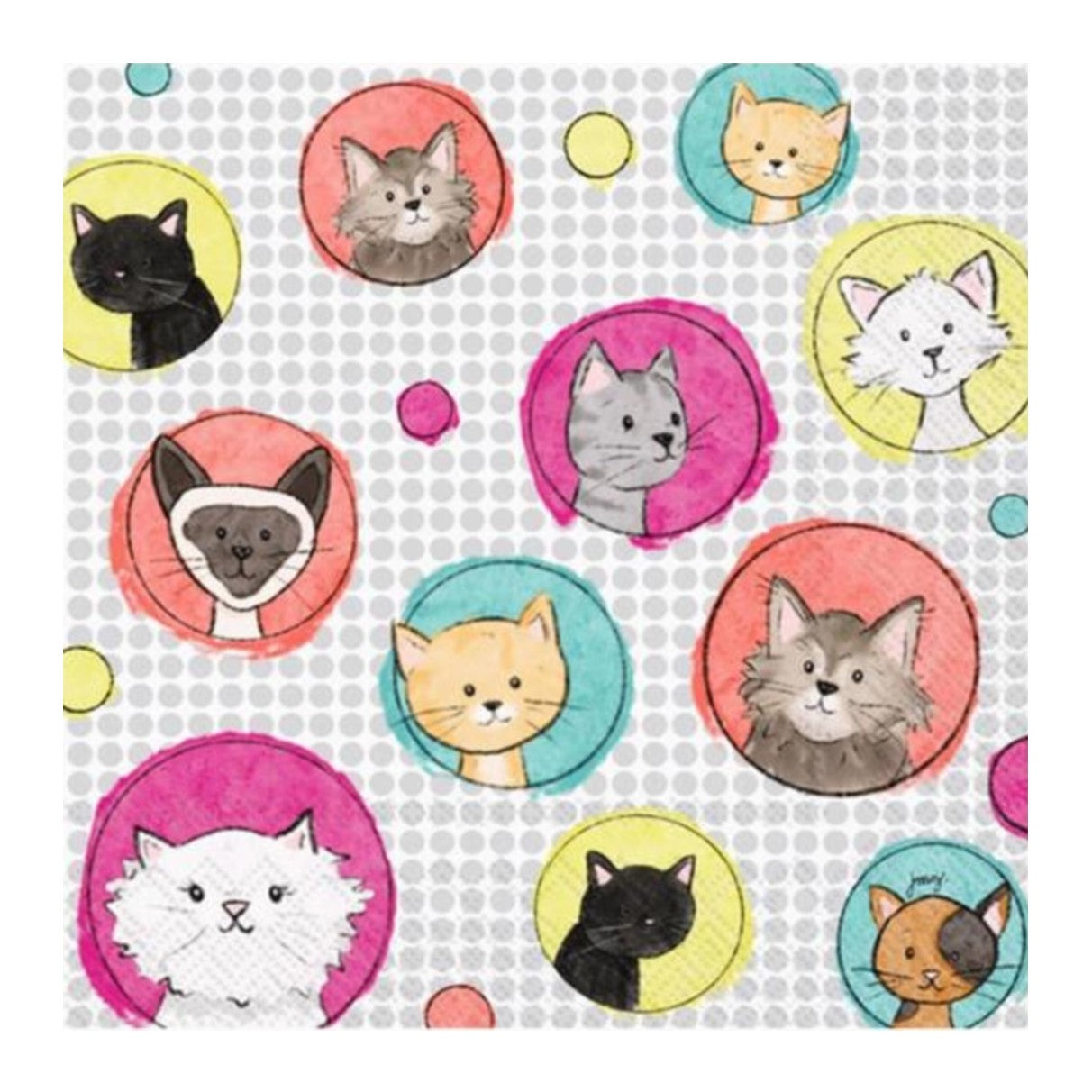 Pop Cats Cocktail Napkins