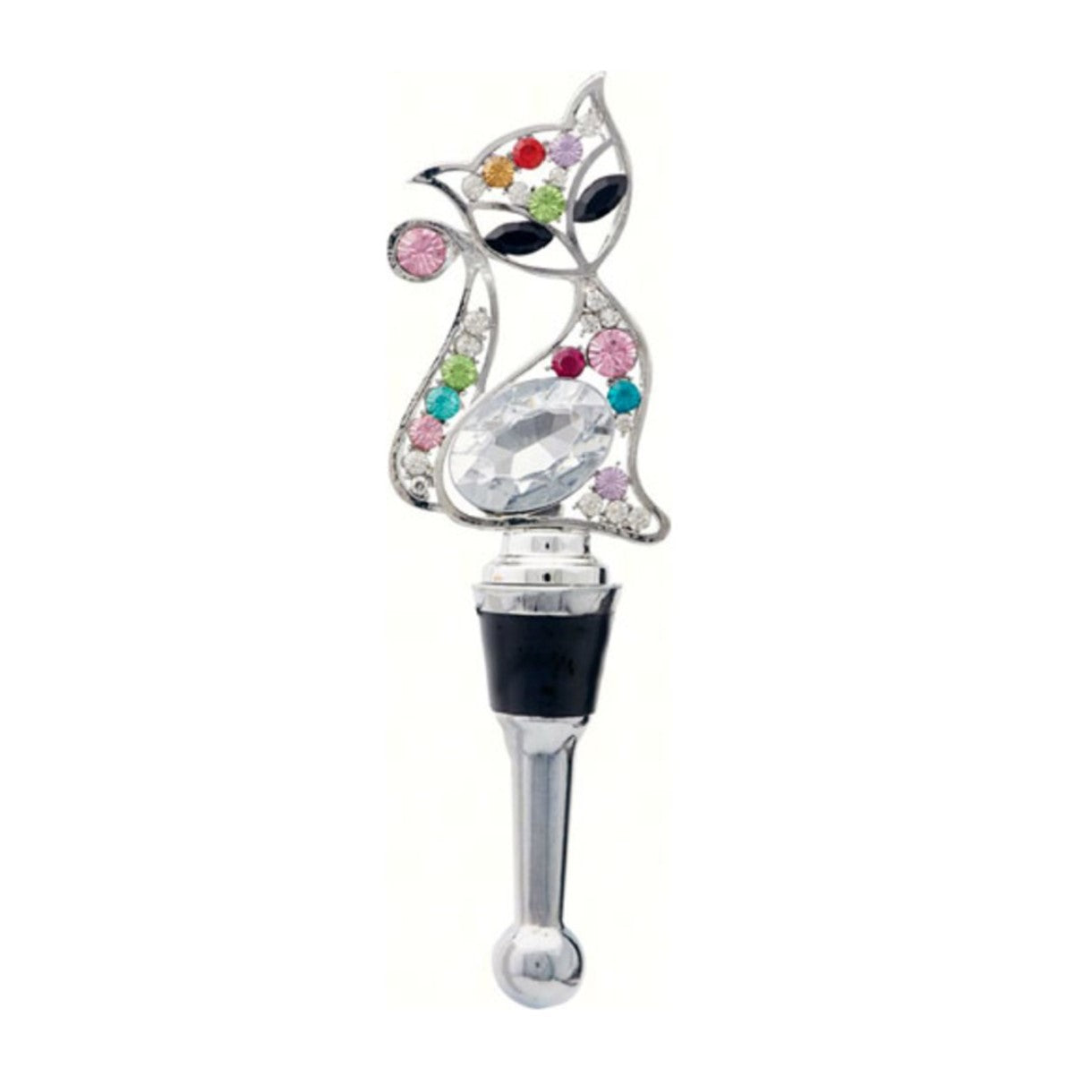 Bejeweled Cat Bottle Stopper