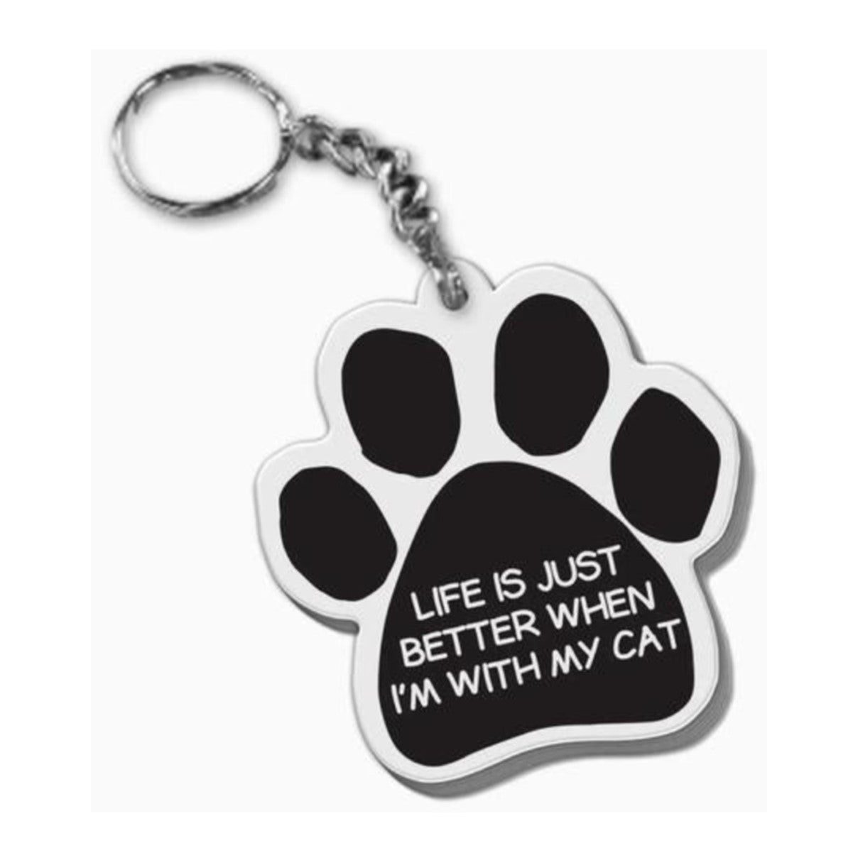 "Life is Better...Cat" Keychain