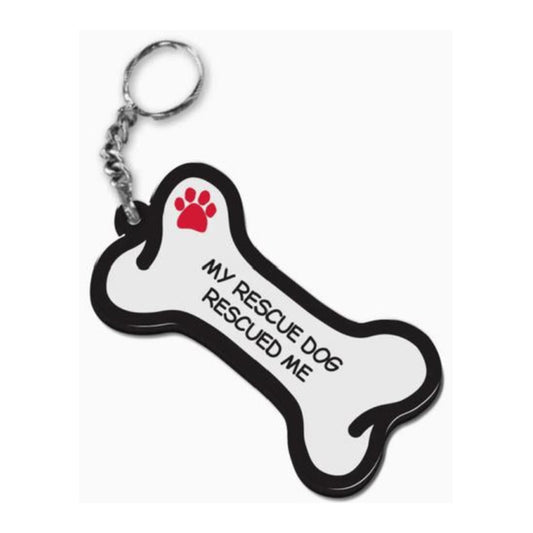 "My Rescue Dog Rescued Me" Keychain