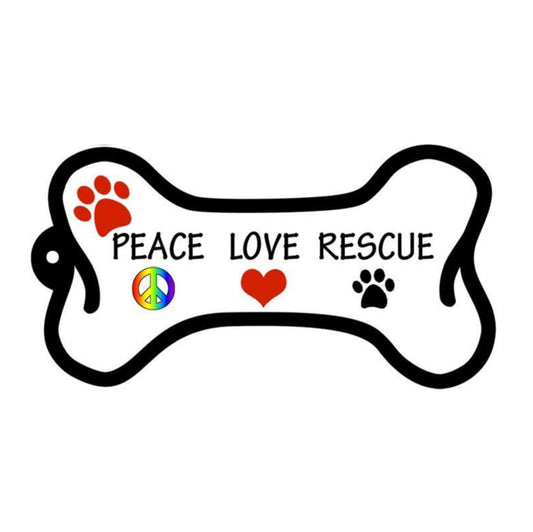 "Peace Love Rescue" Keychain
