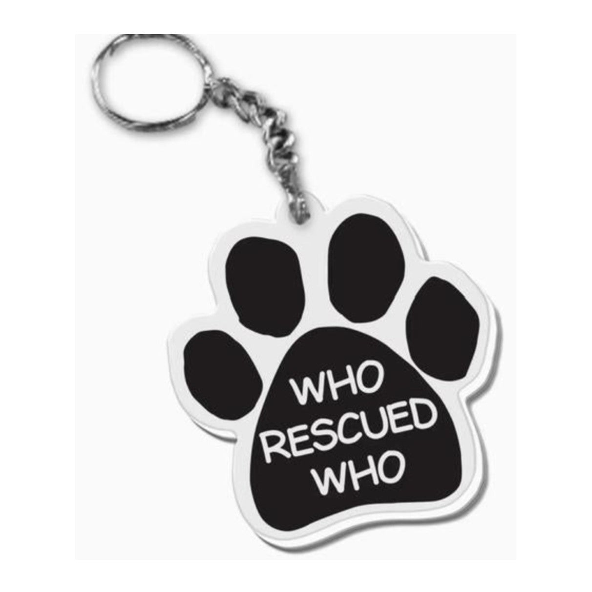 "Who Rescued Who" Keychain