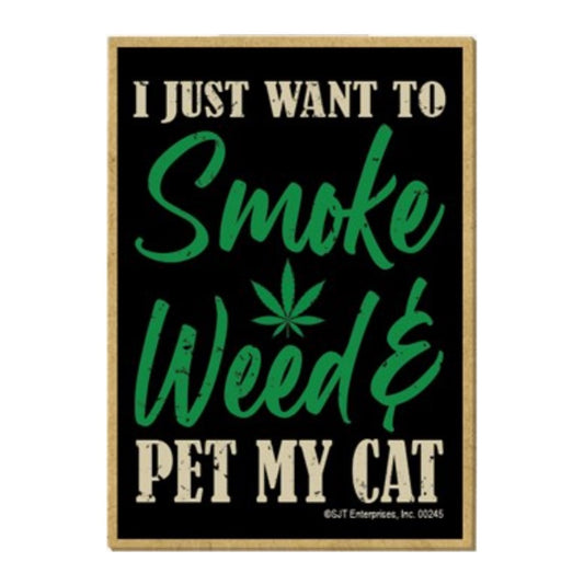 Smoke & Pet My Cat Magnet