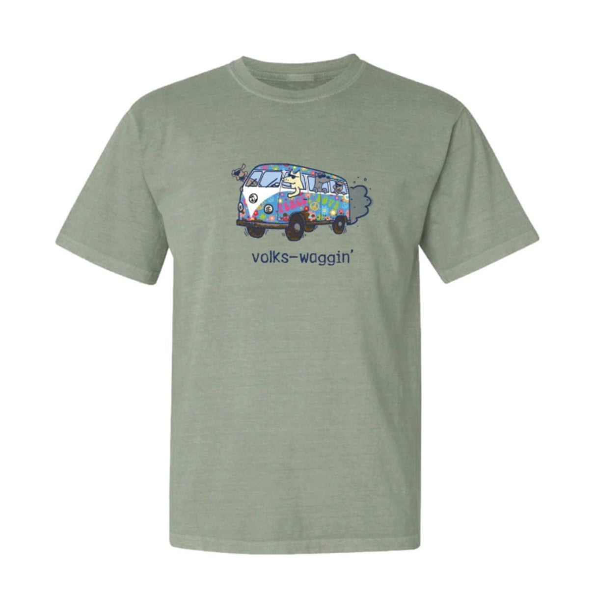 Teddy the Dog "Volks-Waggin" T-Shirt Seaglass