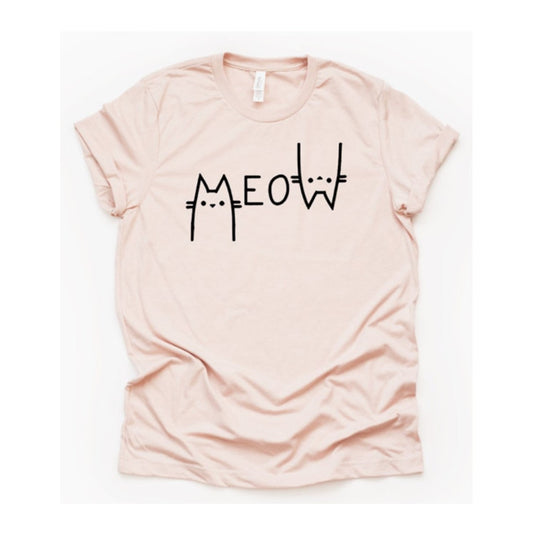 "Meow" T-Shirt Blush