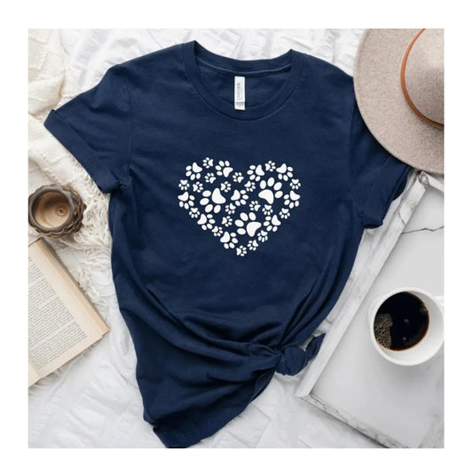 Paw Heart T-Shirt Navy