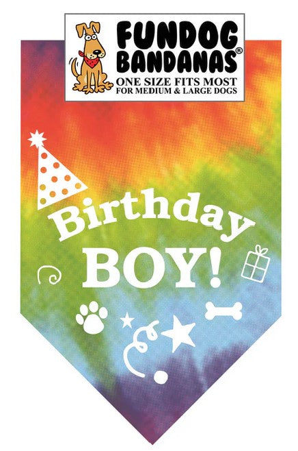 FunDog Birthday Boy Bandana - 2 Sizes, Several Colors