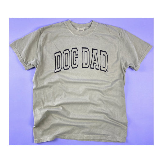 Arched Collegiate "Dog Dad" T-Shirt Khaki