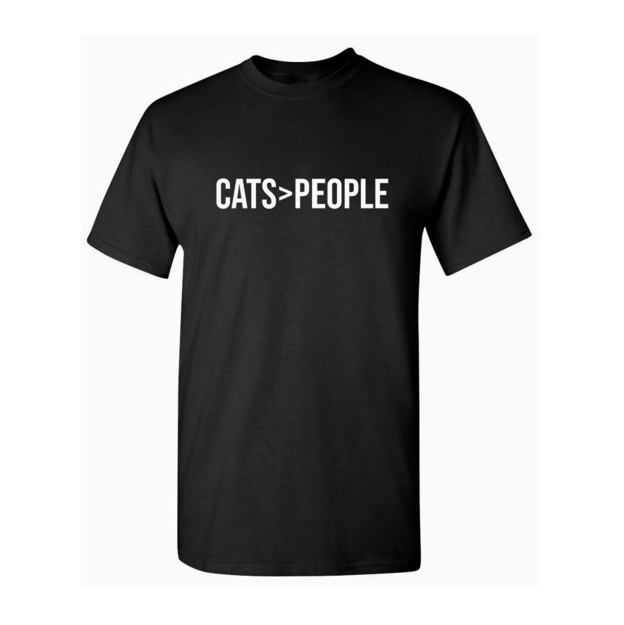 "Cats>People" T-Shirt Black