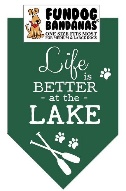 FunDog Life is Better at the Lake Bandana - 2 Sizes, Several Colors