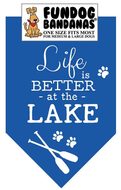 FunDog Life is Better at the Lake Bandana - 2 Sizes, Several Colors