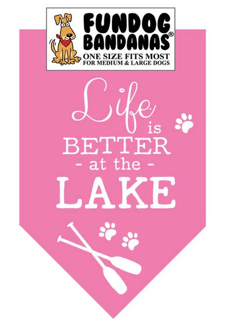 FunDog Life is Better at the Lake Bandana - 2 Sizes, Several Colors