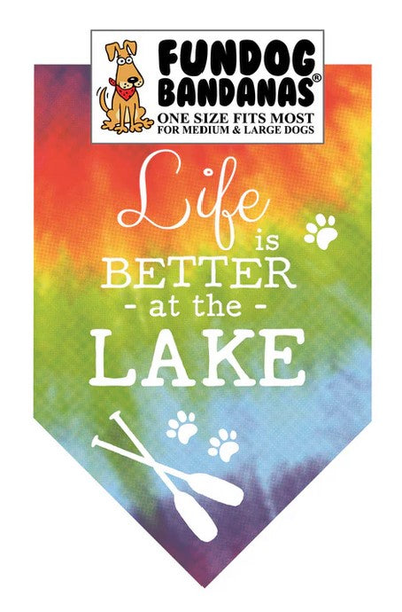 FunDog Life is Better at the Lake Bandana - 2 Sizes, Several Colors