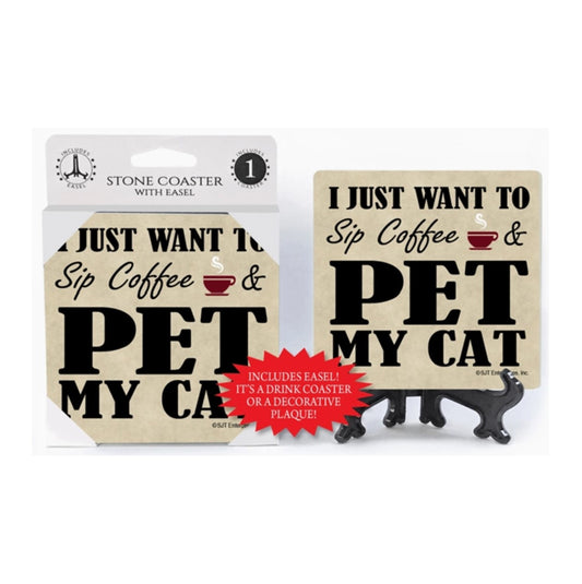 Sip Coffee & Pet My Cat Coaster