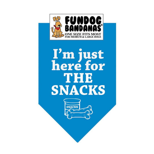 FunDog I'm Just Here for the Snacks Bandana - 2 Sizes, Several Colors