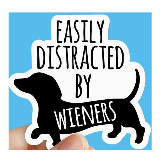 Distracted by Wieners Sticker