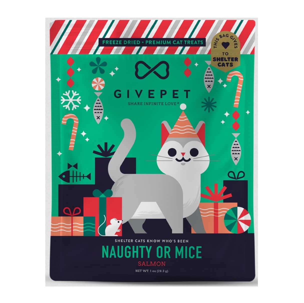 GivePet Naughty or Mice Holiday Cat Treats 1oz
