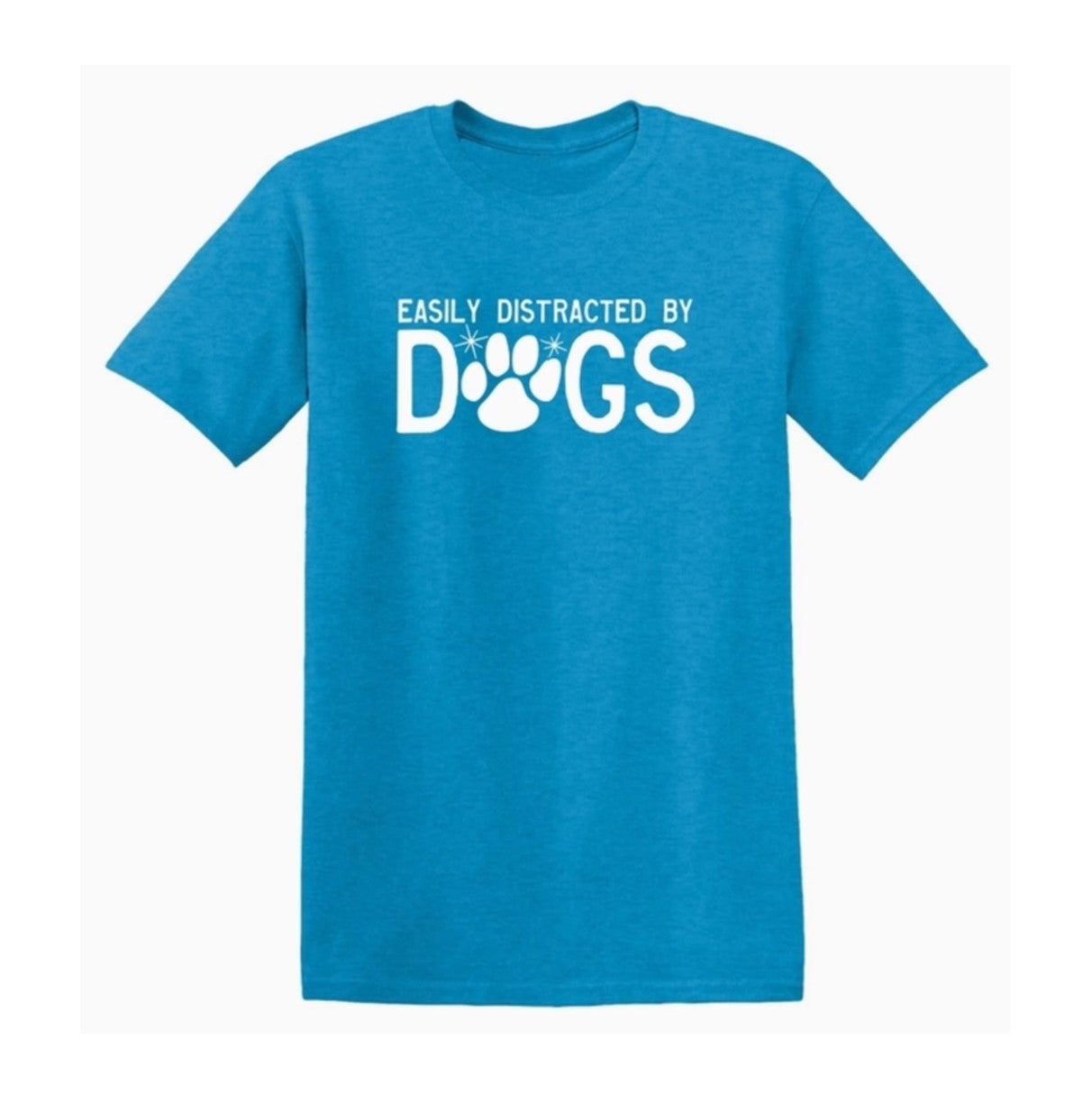 "Easily Distraced by Dogs" T-Shirt Heather Sapphire