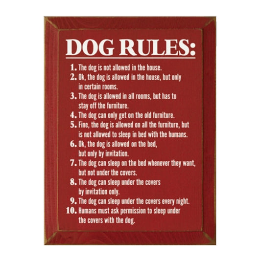 Dog Rules Sign -Red