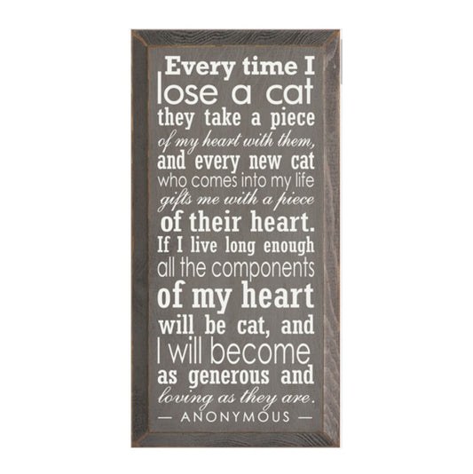 Everytime I Lose a Cat Sign -Gray