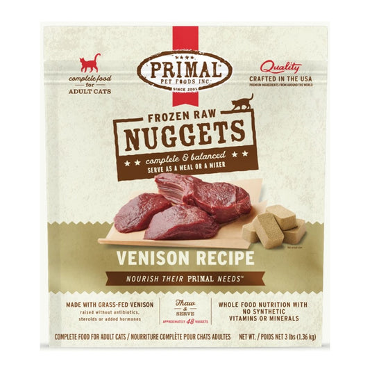 Primal Cat Venison Nuggets 3#