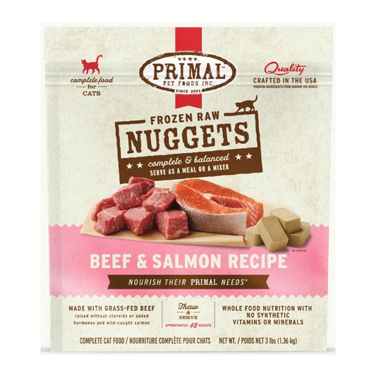 Primal Cat Beef/Salmon Nuggets 3#