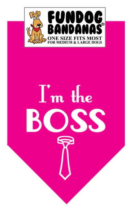 FunDog I'm The Boss Bandana - 2 Sizes, Several Colors