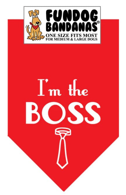 FunDog I'm The Boss Bandana - 2 Sizes, Several Colors