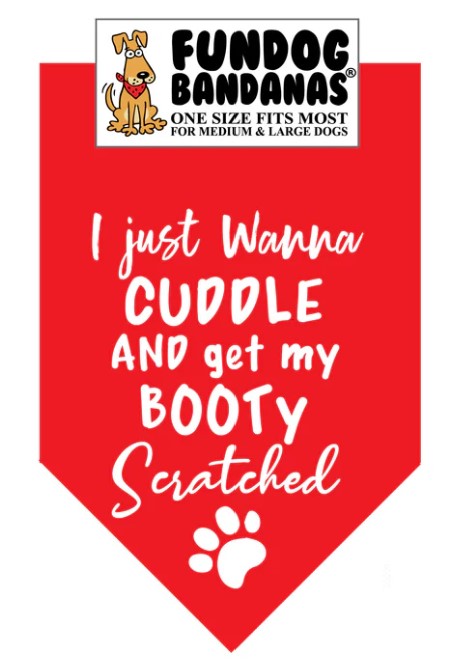 FunDog Just Wanna Cuddle Bandana - 2 Sizes, Several Colors