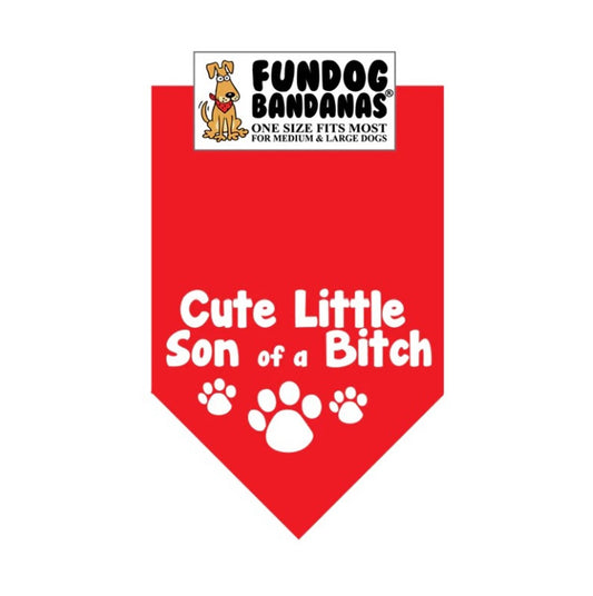 FunDog Cute Son of a Bitch Bandana - 2 Sizes, Several Colors