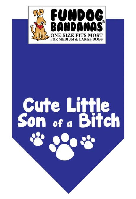 FunDog Cute Son of a Bitch Bandana - 2 Sizes, Several Colors