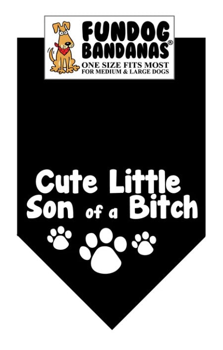 FunDog Cute Son of a Bitch Bandana - 2 Sizes, Several Colors