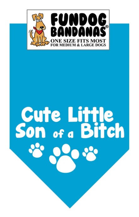 FunDog Cute Son of a Bitch Bandana - 2 Sizes, Several Colors