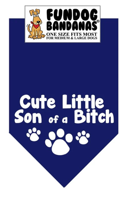 FunDog Cute Son of a Bitch Bandana - 2 Sizes, Several Colors