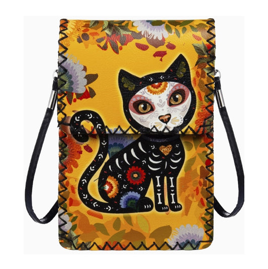 Day of the Dead Cat Crossbody Purse