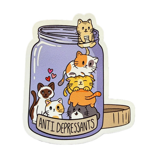 Antidepressant Cats Sticker