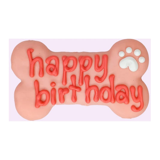 6" Pink Happy Birthday Cookie