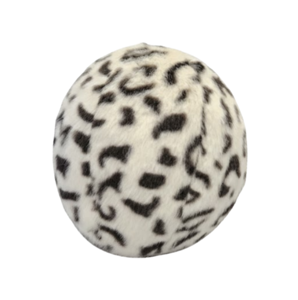 Fluff & Tuff Snow Leopard Ball 5in Squeakerless