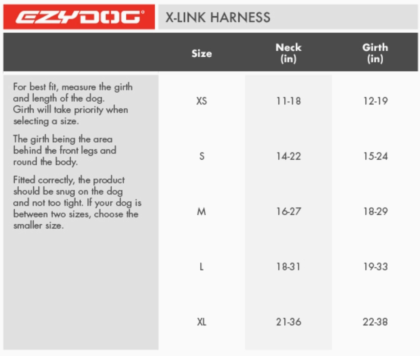 EzyDog X-Link Harness Black