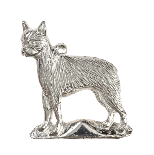 Boston Terrier Pewter Orn - Disc