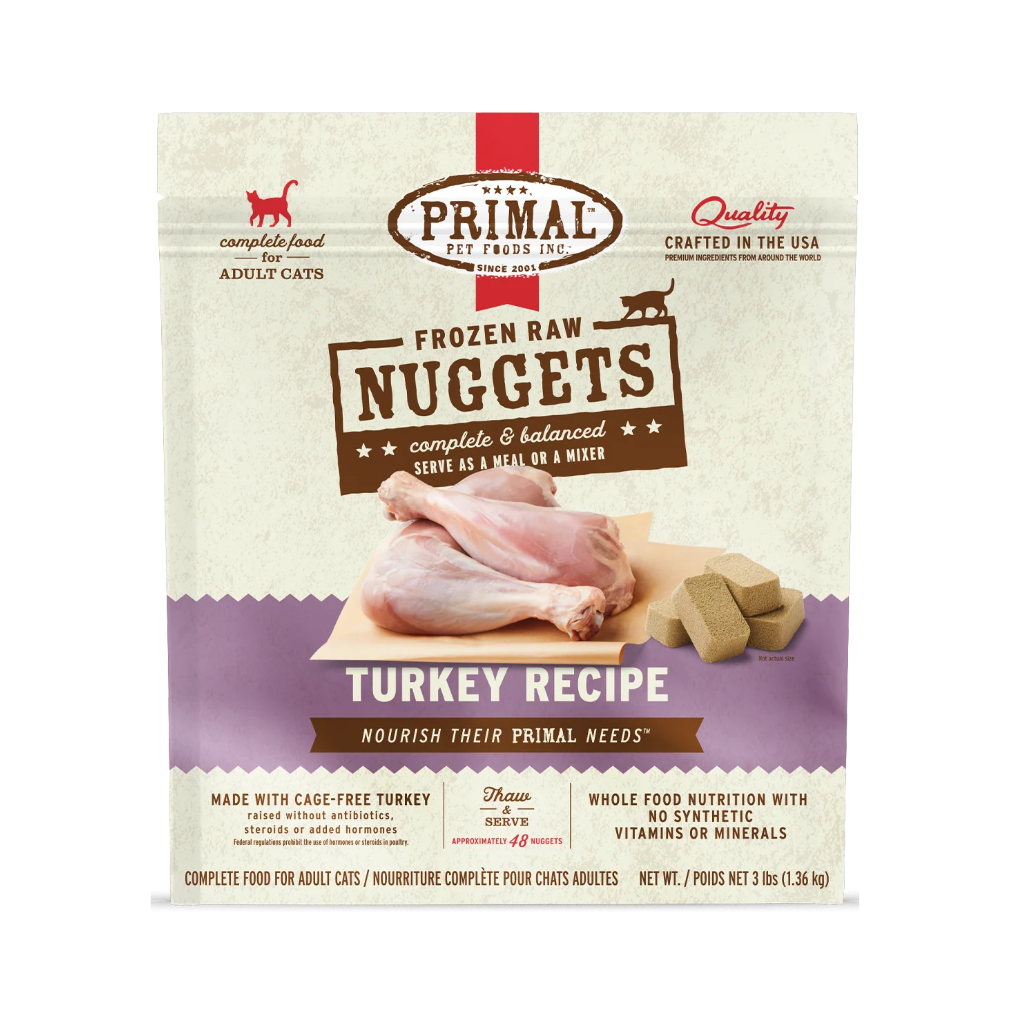 Primal Cat Turkey Nuggets 3#