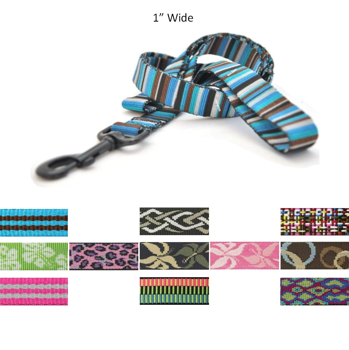 Bison Patterned Leash 1" - Several Options - USA Made