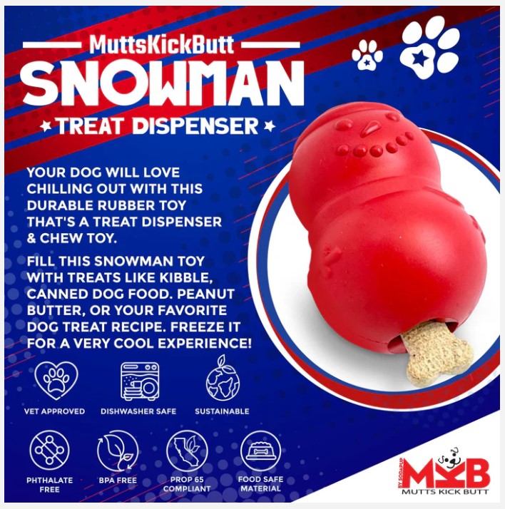 SodaPup Holiday Snowman Treat Disp. 4.25"